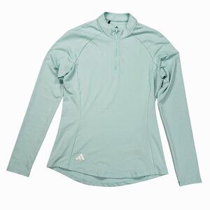 Adidas Mint Green Long-Sleeve Athletic  Pullover 1/4-Zip Womens XS